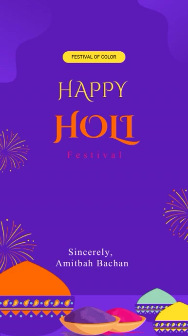 Holi Social Media Video Template, Instagram Story