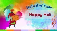 holi video flyer Pantalla Digital (16:9) template