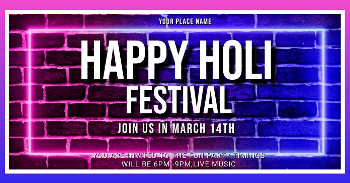 holi wishing Immagine condivisa di Facebook template