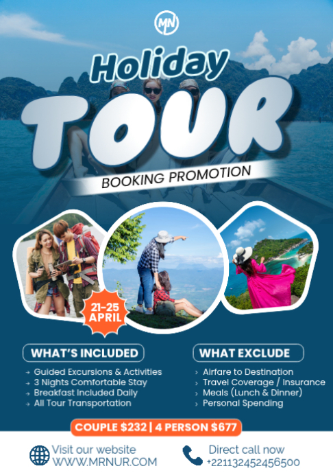Holiday & Tour Booking Flyer Design | Travel Agency Promotion Template ...