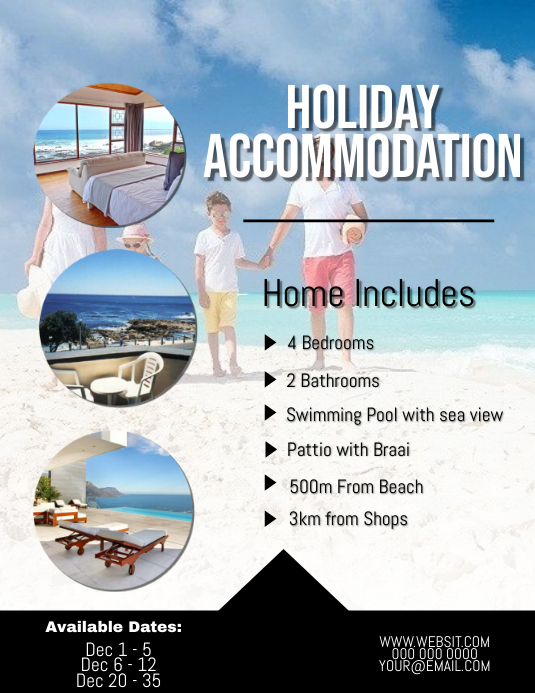 Holiday Accommodation Flyer Template Postermywall