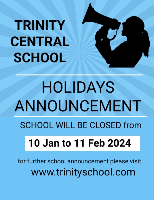 holiday announcement flyer Template | PosterMyWall