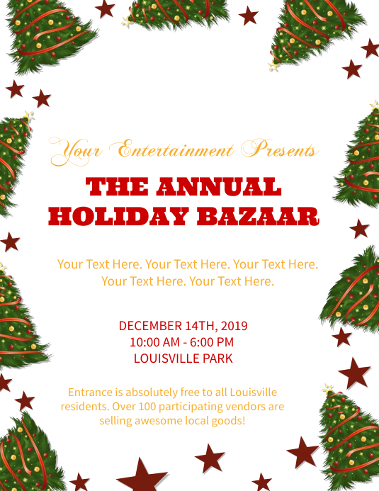 Sample Flyer Bazaar Holiday / Christmas Market / Bazaar Flyer Template | PosterMyWall