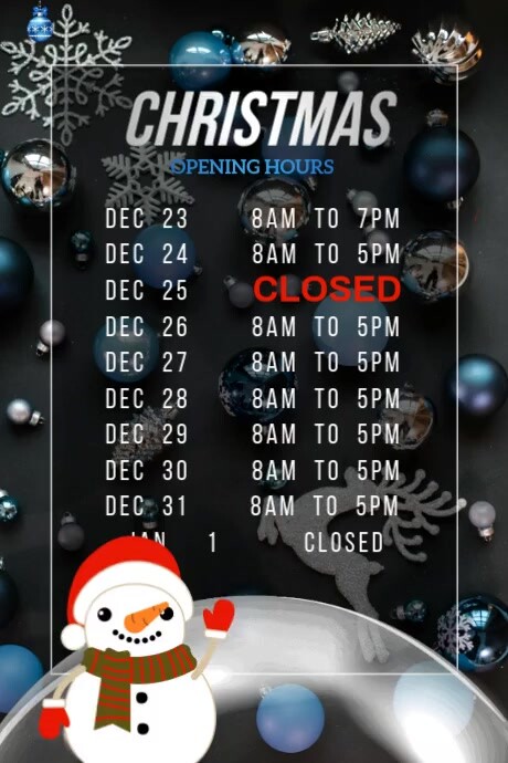 Holiday Closure Video Template Poster