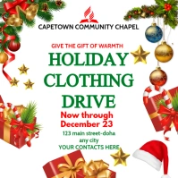 holiday clothing drive flyer Publicação no Instagram template