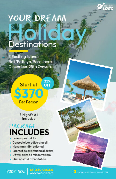 Holiday Destination Ad Template | PosterMyWall
