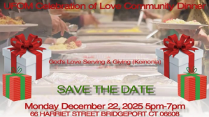 Weiß Holiday Community Dinner Digitale display Template