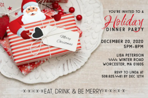 Holiday Dinner Invitation Etiket template