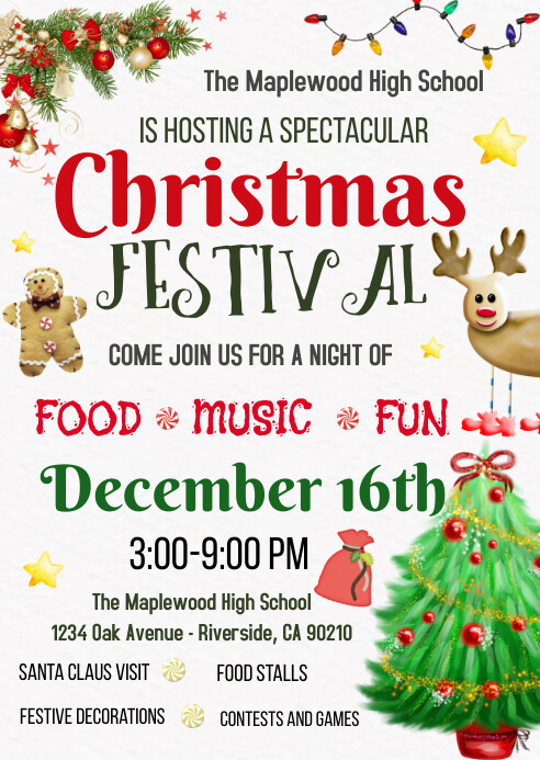 Plantilla de Holiday Festival Christmas Flyer | PosterMyWall