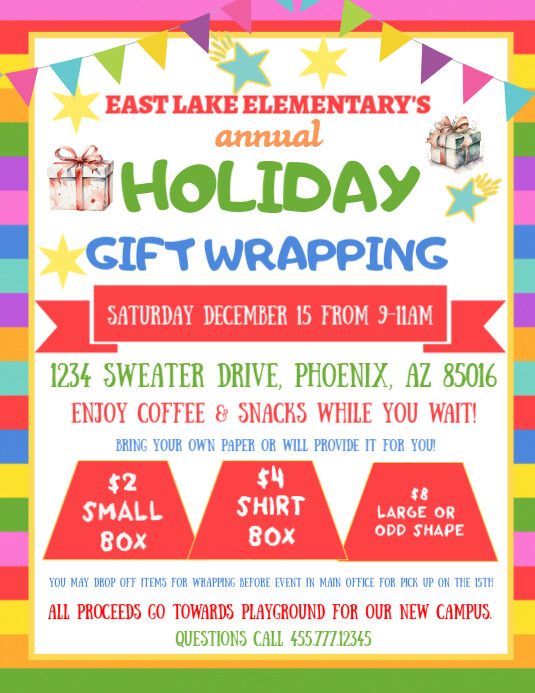 Copy of Holiday Gift Wrapping Fundraiser Flyer Flyer (us Letter ...