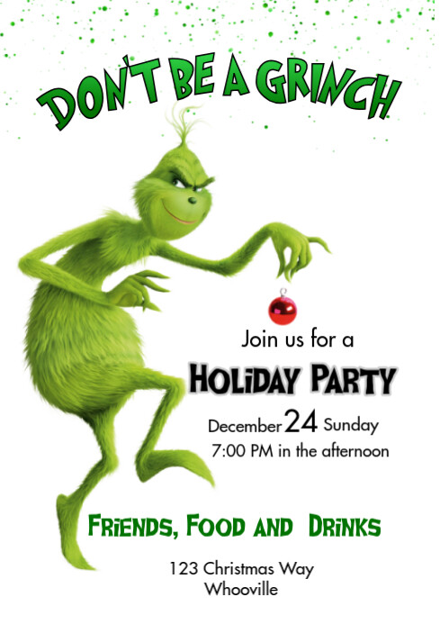 Image 10 for Grinch Party Invitation Template Free