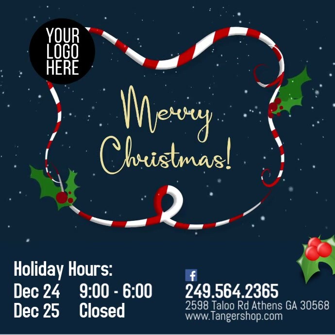 Holiday Hours สี่เหลี่ยมจัตุรัส (1:1) template