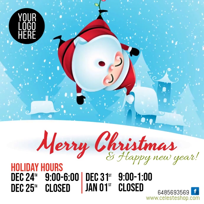 Holiday Hours - Store Hours Announcement Cuadrado (1:1) template