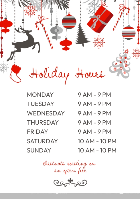Holiday Hours Template | PosterMyWall