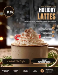Black Winter Coffee Menu Flyer Template