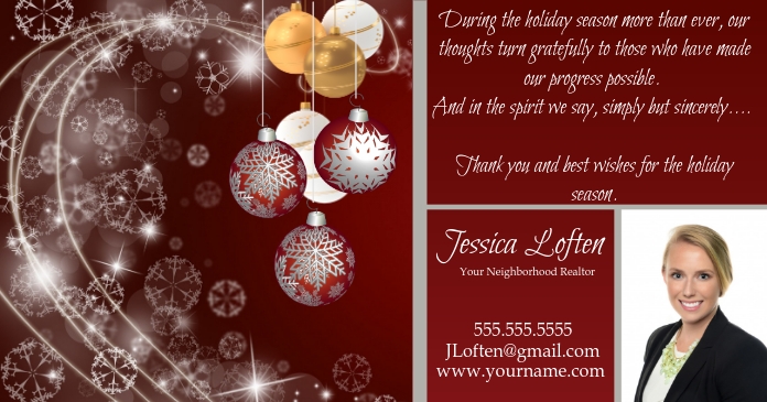 Holiday message to clients Facebook Shared Image template