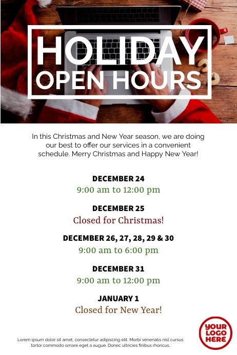Hours Open Sign Printable
