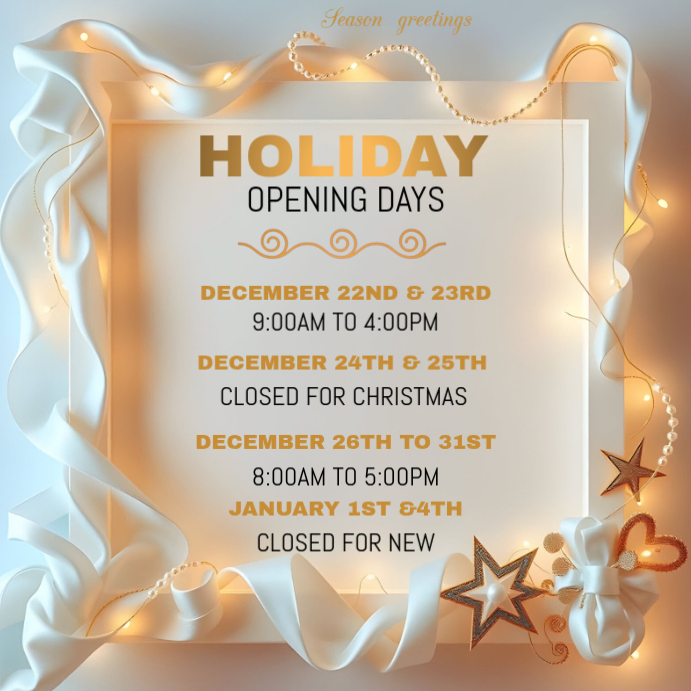 Holiday opening days design templates | PosterMyWall