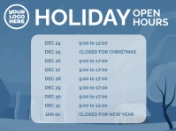 Holiday opening hours yard sign poster template