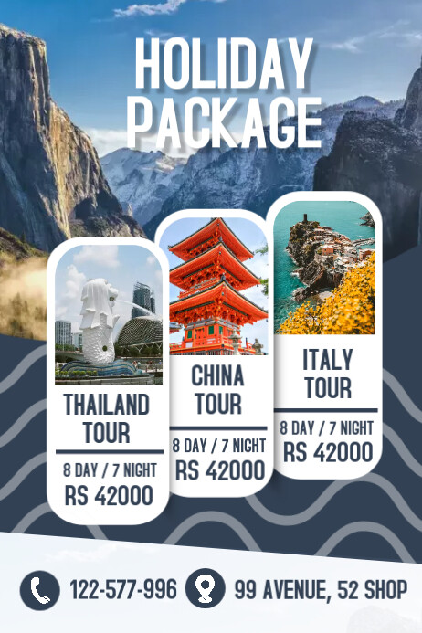Package Poster Sample Holiday package Template | PosterMyWall