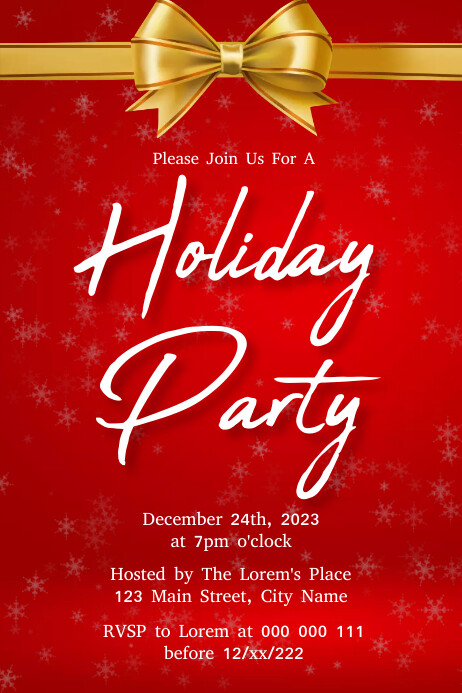 Sample Holiday Invite Copy of Holiday Party Invitation | PosterMyWall