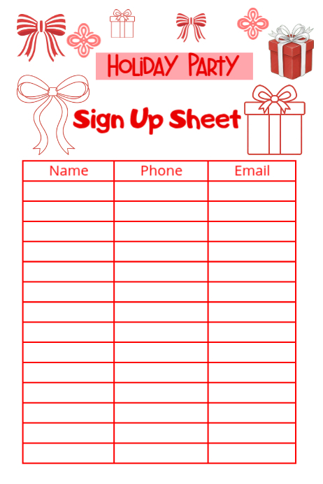 Holiday Party Sign Up Posters Template | PosterMyWall