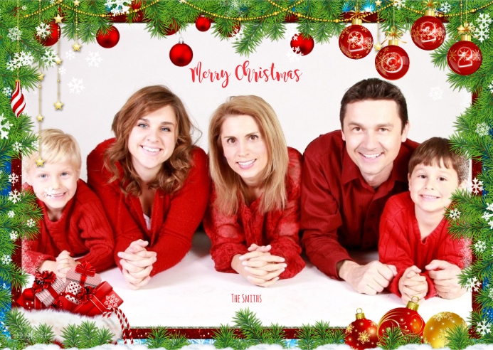 holiday postcard with photo template