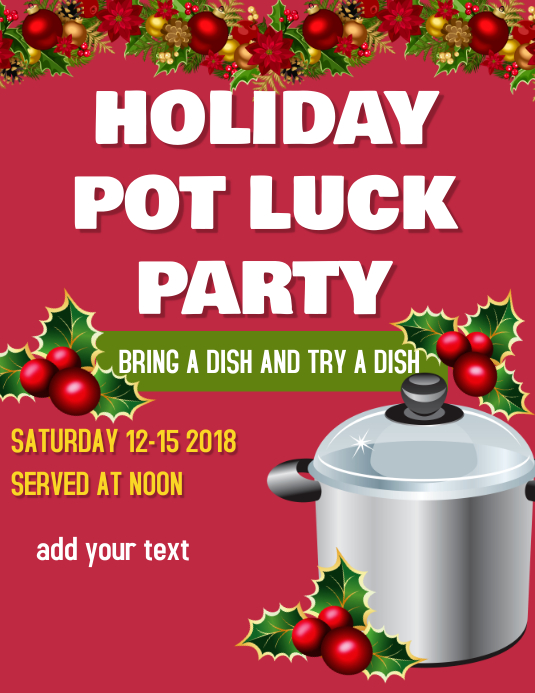 HOLIDAY POT LUCK PARTY Template PosterMyWall HOLIDAY POT LUCK PARTY Template PosterMyWall