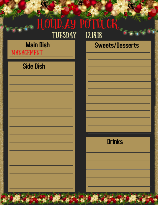 Holiday Potluck Template PosterMyWall