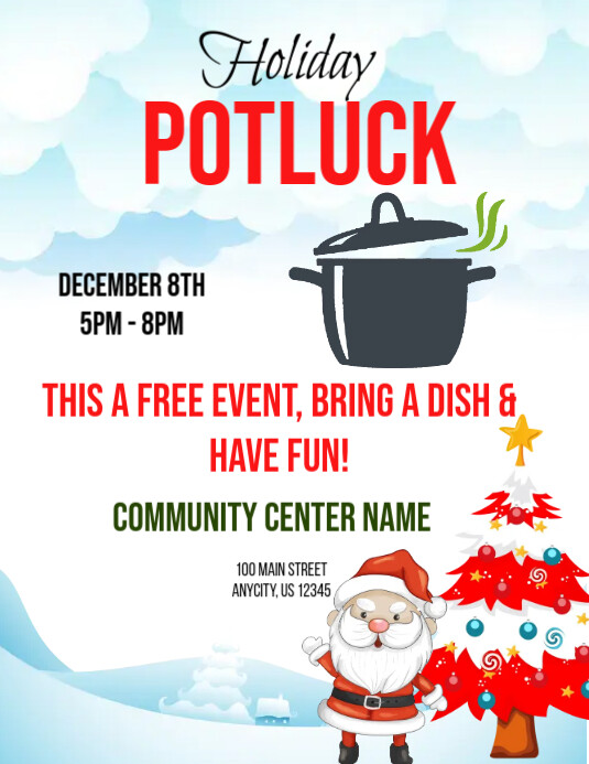 Holiday Potluck Template PosterMyWall