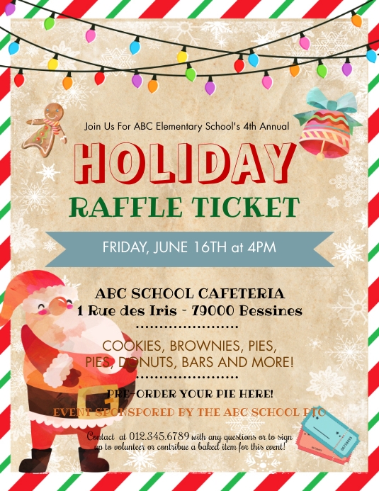Hoilday Raffle Holiday raffle flyer Template | PosterMyWall