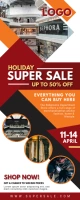 Holiday Sale Advertisement Roll up Banner template