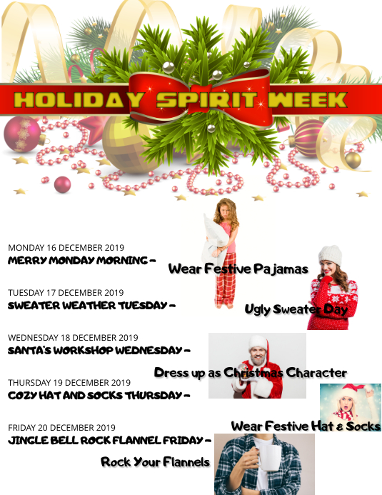 Holiday Spirit Week Flyer (Letter pang-US) template