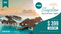 Holiday Staycation Promo Poster Affichage numérique (16:9) template