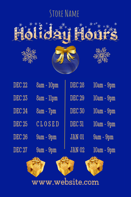 Holiday Store Hours Template PosterMyWall holiday-store-hours-template-postermywall