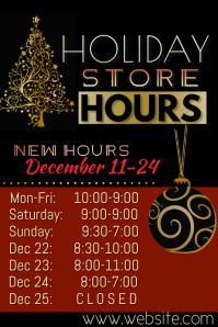 Fall Store Hour Holiday Store Hours Template | PosterMyWall