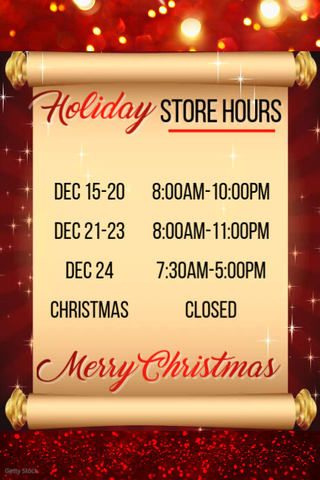 Fall Store Hour Copia de Holiday Store Hours | PosterMyWall