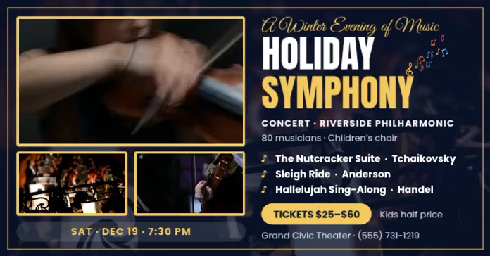 Holiday Symphony Concert Template | PosterMyWall