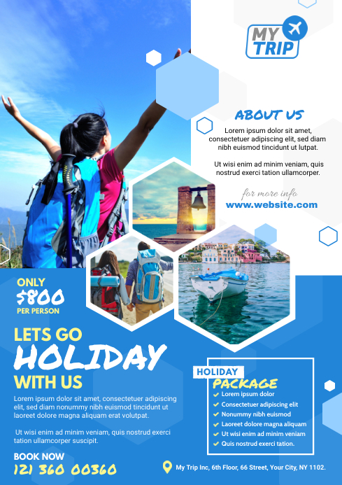 Holiday Tour Travel Flyer Template Postermywall