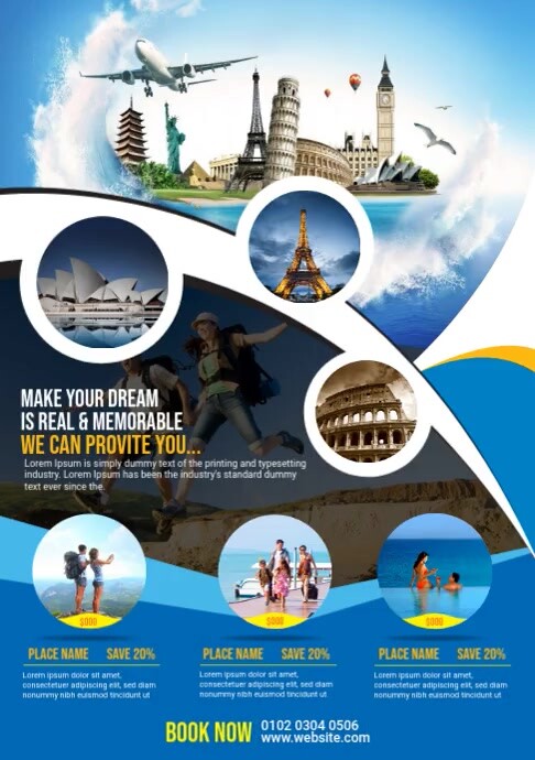 Holiday Tour & Travel Flyer Template A4