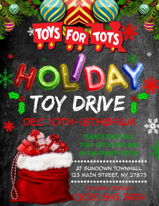 Holiday Toy Drive Flyer Template PosterMyWall
