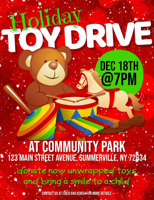 Holiday Toy Drive Flyer Template PosterMyWall