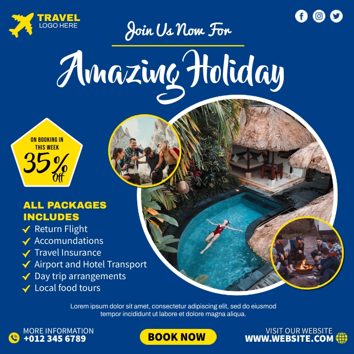 Holiday Travel Ads Template | PosterMyWall