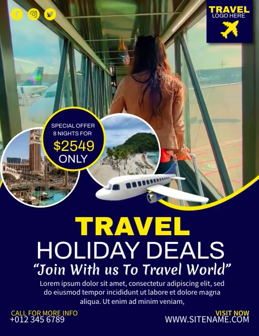 Holiday Travel Ads Flyer (US Letter) template
