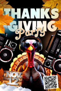 Holiday Turkey Night Poster template