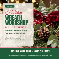 Wit Wreath Workshop Pos Instagram Template