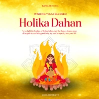 Holika Dahan Fest of Color Instagram Post template