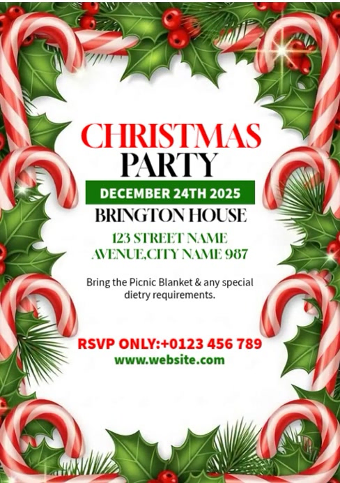 White Christmas Party A4 Template | PosterMyWall