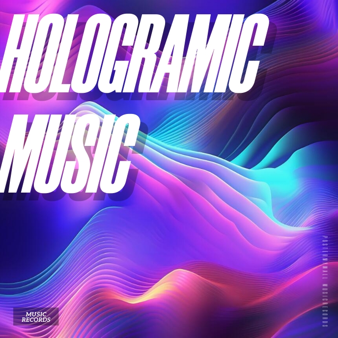 Hologram album cover template PosterMyWall