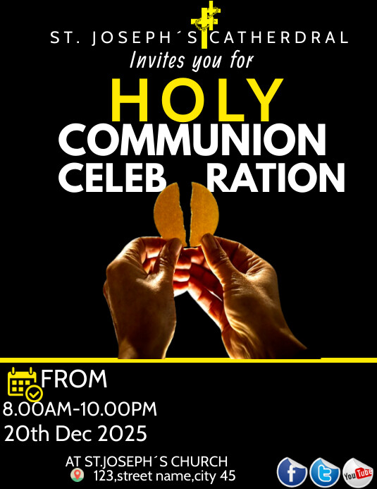 holy communion celebration flyer template | PosterMyWall